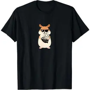 Funny Hamster Wearing Sunglasses Playing Bagpipes T-Shirt