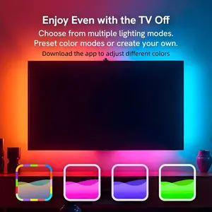 Smart TV Backlight LED Dimmable Sync Lights for 55-65 Inch TVs, USB Powered Music Sync with Multiple Scene Modes, Ideal for Gaming and Display