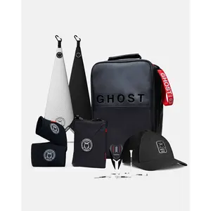 Katana Golf Accessories Bundle - Premium Shoe Bag, Utility Pouch, Magnetic Golf Towels, Ultra Fit Hat, Tees, Divot Tool, Cart Strap Sleeve