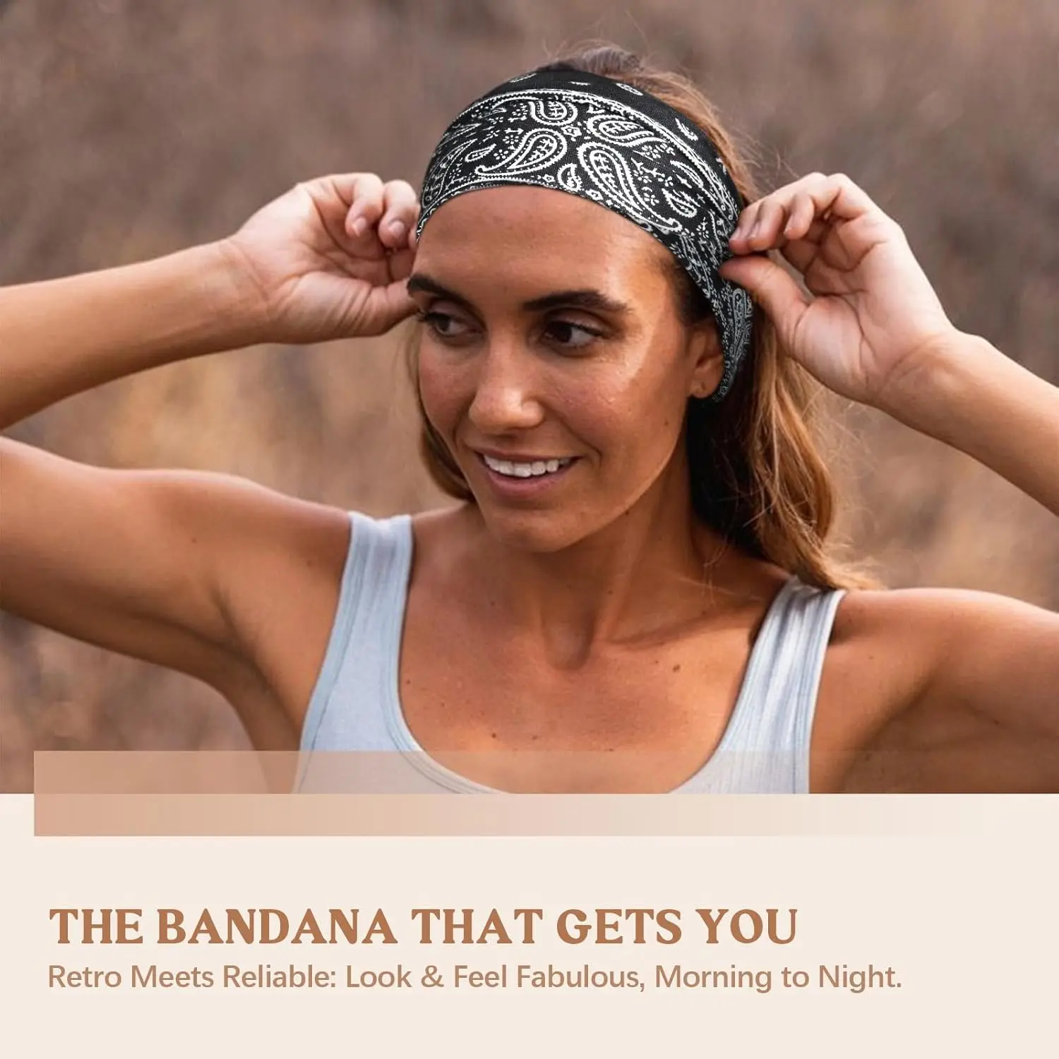 Women\'s 6 Packs Stretch Headband Turban Workout Non-slip Hairband Accessories Olbye Wide Headbands: 6 Pack Women main image 4