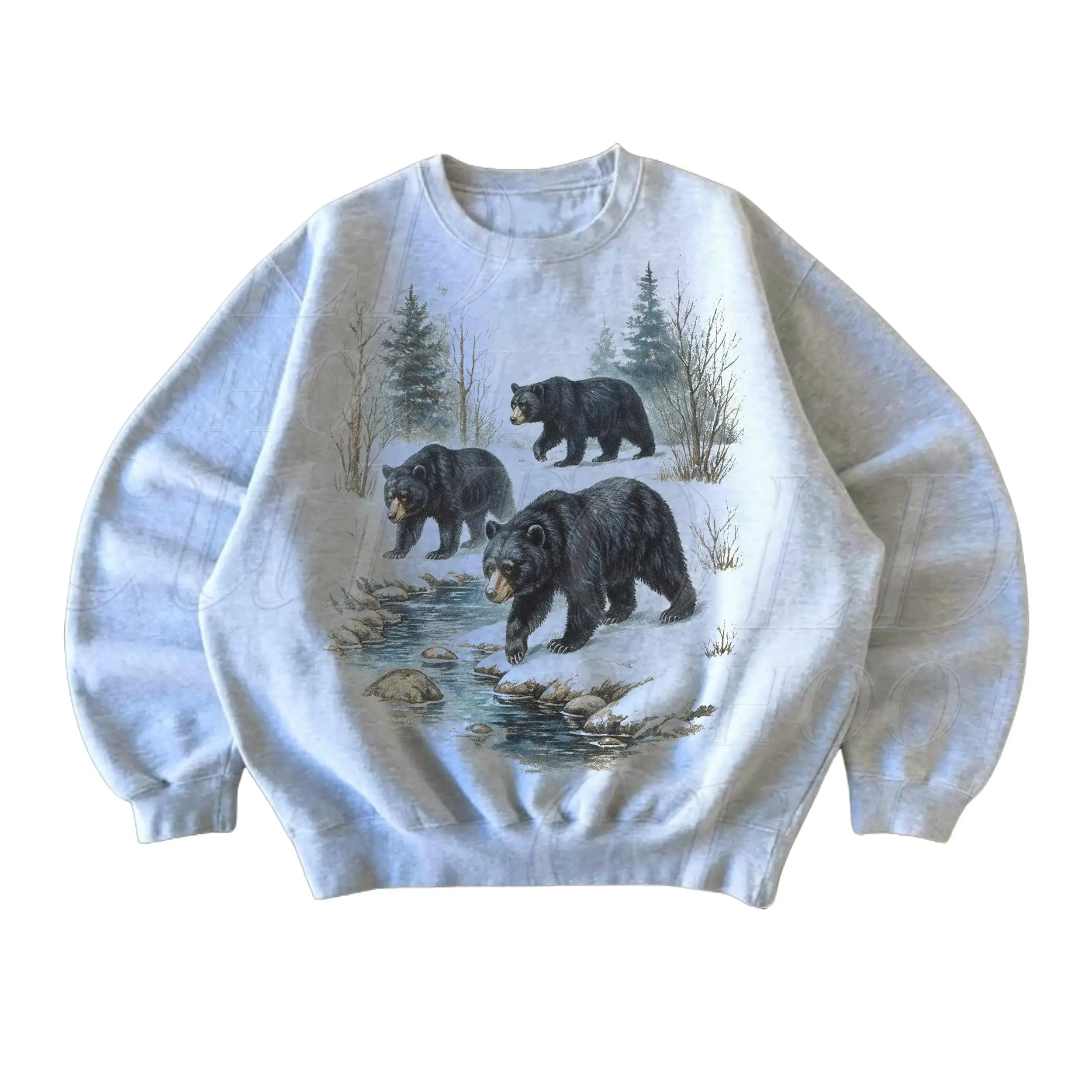 Retro Black Bears Wilderness 90s Sweatshirt, Vintage Brown Bear Crewneck, Boho Unisex Nature Crewneck
