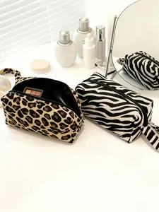 Stylish New Makeup Bag,Leopard Print Makeup Bag,Zebra-Print Cosmetic Bag, Travel Pouch, Autumn and Winter ,Ideal Gifts for Girlfriend,Boyfriend,Friends, Bridesmaid Gift, Wedding Gift, Birthday Gift for Her, Mother's Day Gift,New Year Gifts, Ramadan Gifts