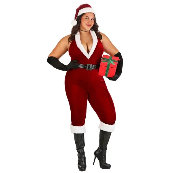 Plus Size Sexy Santa Bodysuit Women's Costume