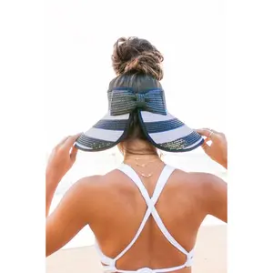 Aili's Corner Foldable Wide Stripe Bow Visor