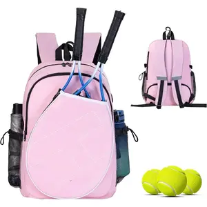 Tennis Bag Tennis Backpack for Men Women, Large Capacity Holds 2 Rackets with Ventilated Shoe Compartment and Insulated Pocket