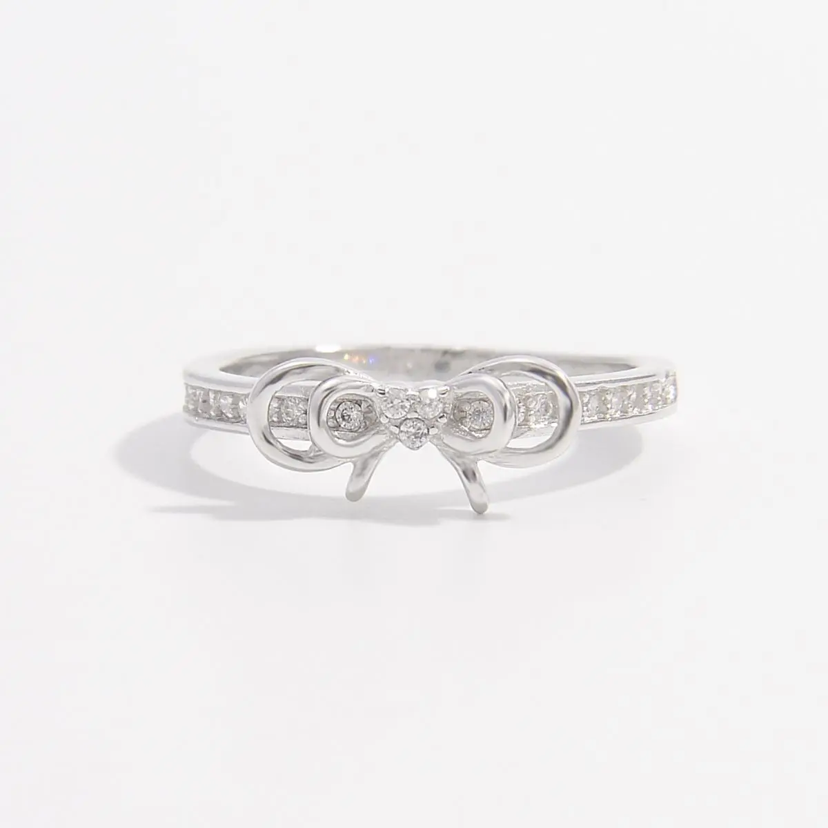 925 Sterling Silver Inlaid Zircon Bow Ring High quality Swarovski crystal style gemstone beaded opal Nobel embedded in 925 sterling silver special RING jewelry shiny/sparkling charm for wedding, party Anti-allergy, tarnish or fade if away chemical