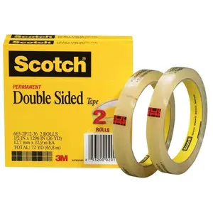 Clear, Pack of 2,665 Double-Sided Tape, 0.50 x 1296 Inches