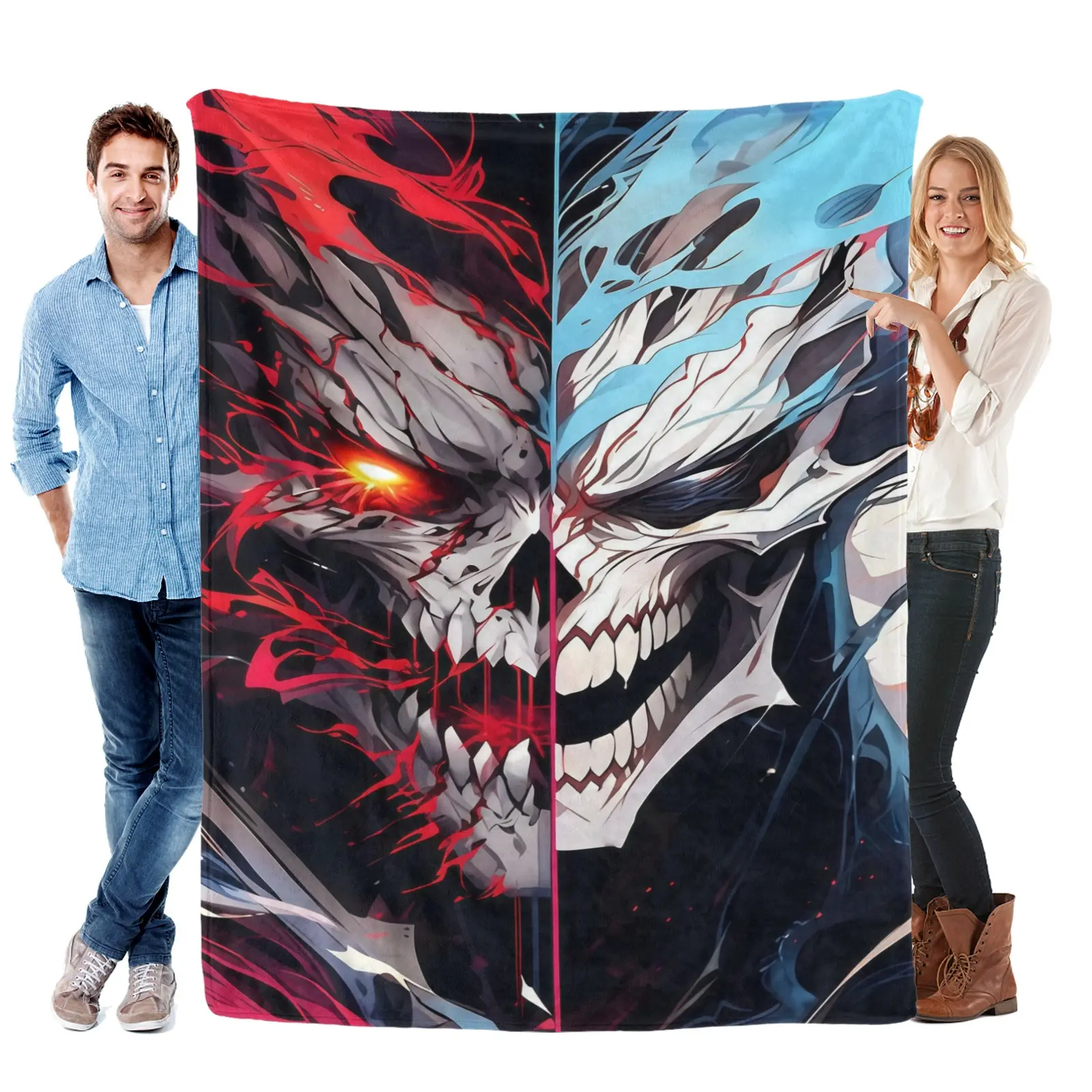 Kaiju No.8 Anime Theme Printed Monster Blanket - Cozy, Soft, Machine Washable for Home Bedroom Use, Ideal Christmas Holiday Gift for Monster Fans, Machine Wash