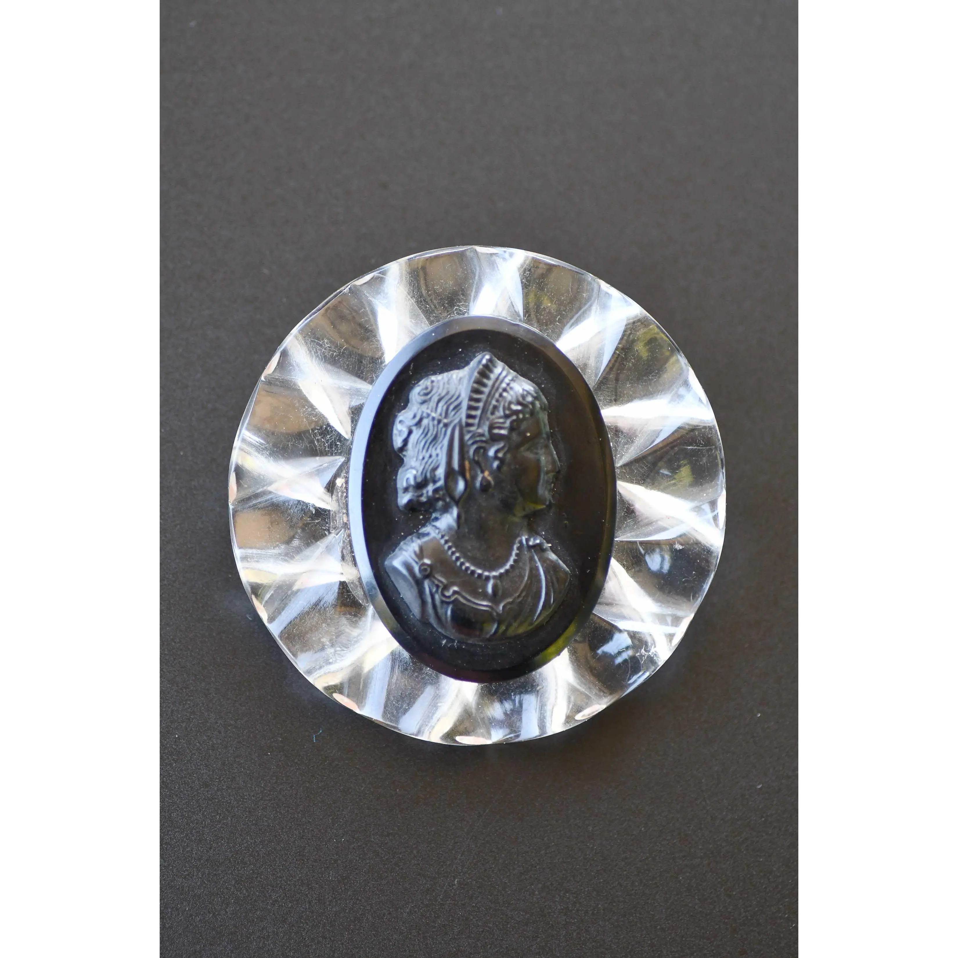 Vintage Lucite Victorian Style Revival Brooch