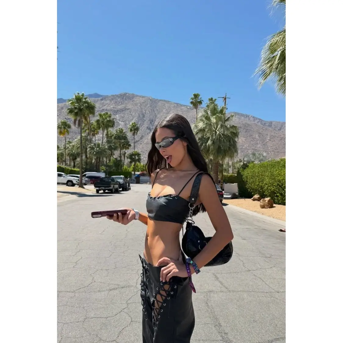 Joyner Black PU Leather Crop Top