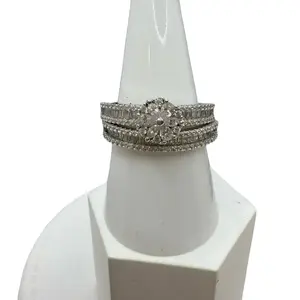 925 sterling silver # 9 high quality cubic zirconia stones)) anillo de plata Italiana Alta calidad talla #9 piedras finas de zirconia Alta calidad