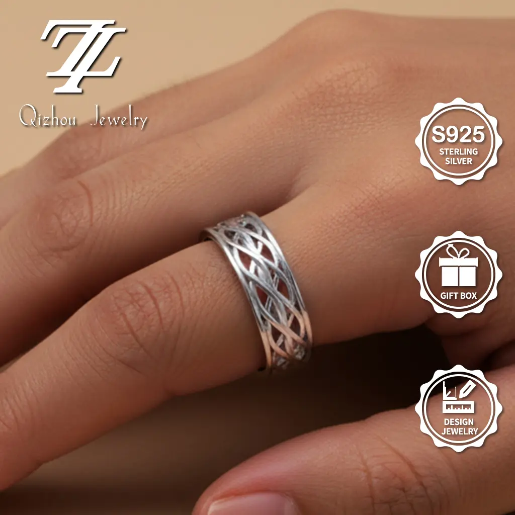 925 Sterling Silver Ring, Irish Celtic Knot Band for Couples, Hypoallergenic Gift for Engagement, Weddings & Special Moments