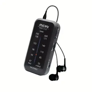 Compact Pocket Radio with Earphone - AM/FM Stereo Sound, Great Reception for Indoor & Outdoor Use, Battery-Operated (AAA Not Included)