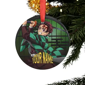 Customized Tanjiro-Kamado Demon Slayer Anime Christmas Ornament - Holiday Decoration - Anime Room Decor - Christmas Gift Ideas