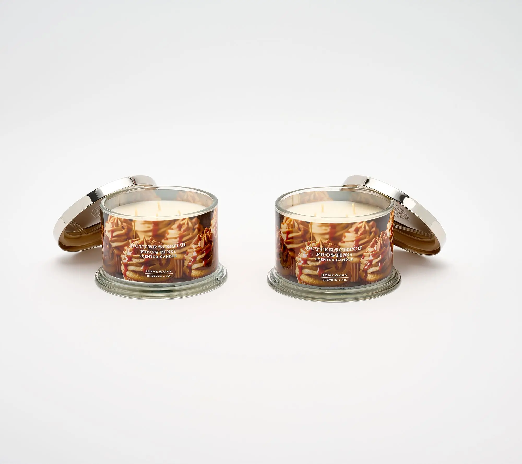 HomeWorx by Slatkin + Co. S/2 18oz Butterscotch Frosting Candle