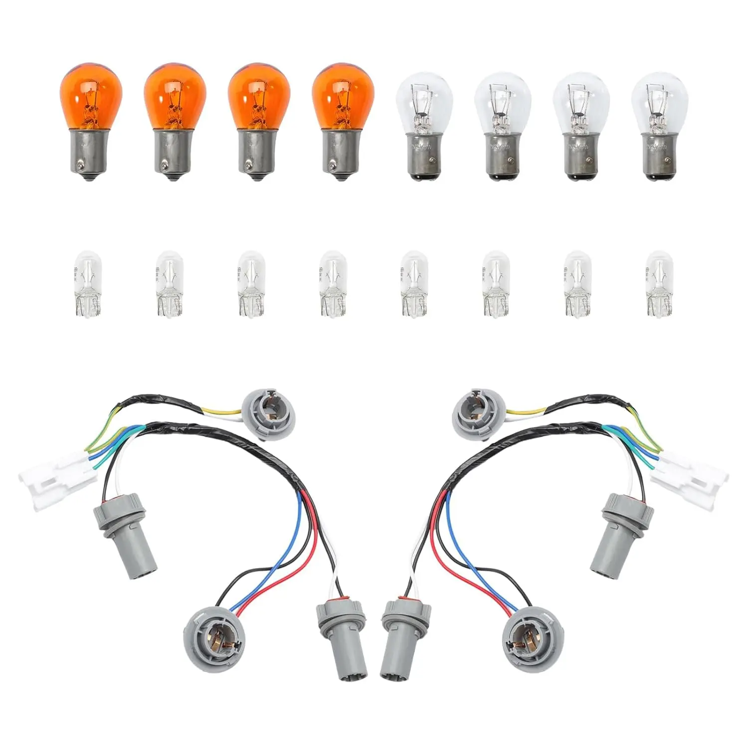 2 Packs Tail Light Lamp Wiring Harness Socket Holder & 16 Bulbs Compatible with Sonata 2011 2012 2013 2014 OE Replece 92450-3Q000