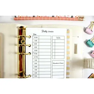 Personal Size Hourly Planner Insert fits with Kate Spade Personal Planner, Filofax Personal, Color Crush Personal Size and Other Personal Size Planner