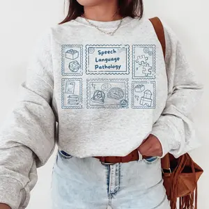 Speech Language Pathology Stamp Sweatshirt, Vintage SLP Nurse Therapist Pediatrics Sweater, SLP Teacher Work