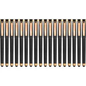 Black Gel Pens 0.7mm Medium Point Pen Office Pens 2-in-1 Stylus Pens for Touch Screens Gel Ink Rollerball Pens for Writing (18 Pack-black)