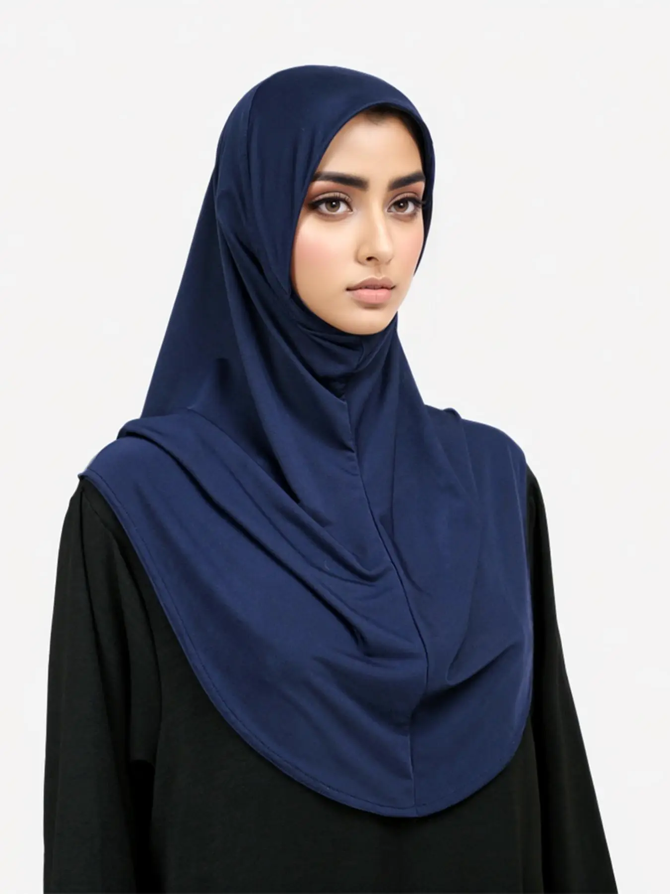 Women's Solid Color Instant Hijab, Modest Comfortable Breathable Hijab for Daily Wear, Fashionable Muslim Clothing for Women