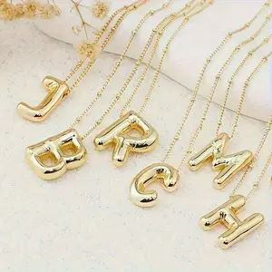 Alphabet Balloon Bubble Initial Letter Pendant Necklace for Women Men Necklaces Fashion Jewelry Necklaces Collar Jewelry Gift