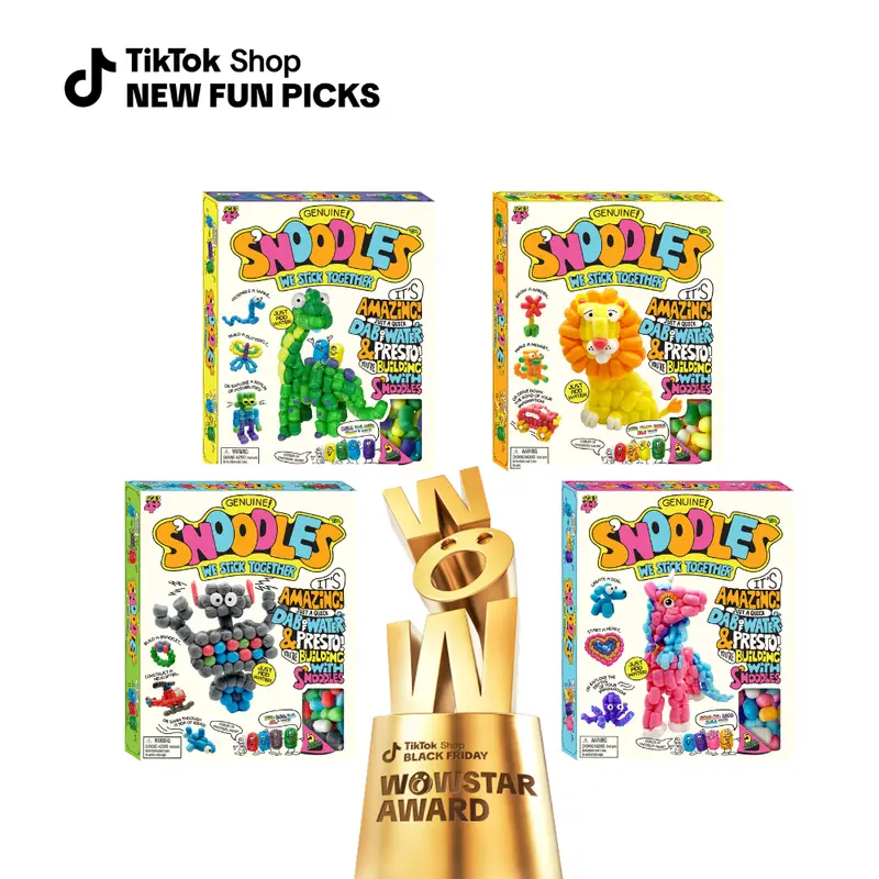S'NOODLES Craft Kit – Create a Dinosaur, Lion, Robot, or Unicorn with Instructions, or Design Your Own Creation! Ages 4+, All Supplies Included, Just Add Water