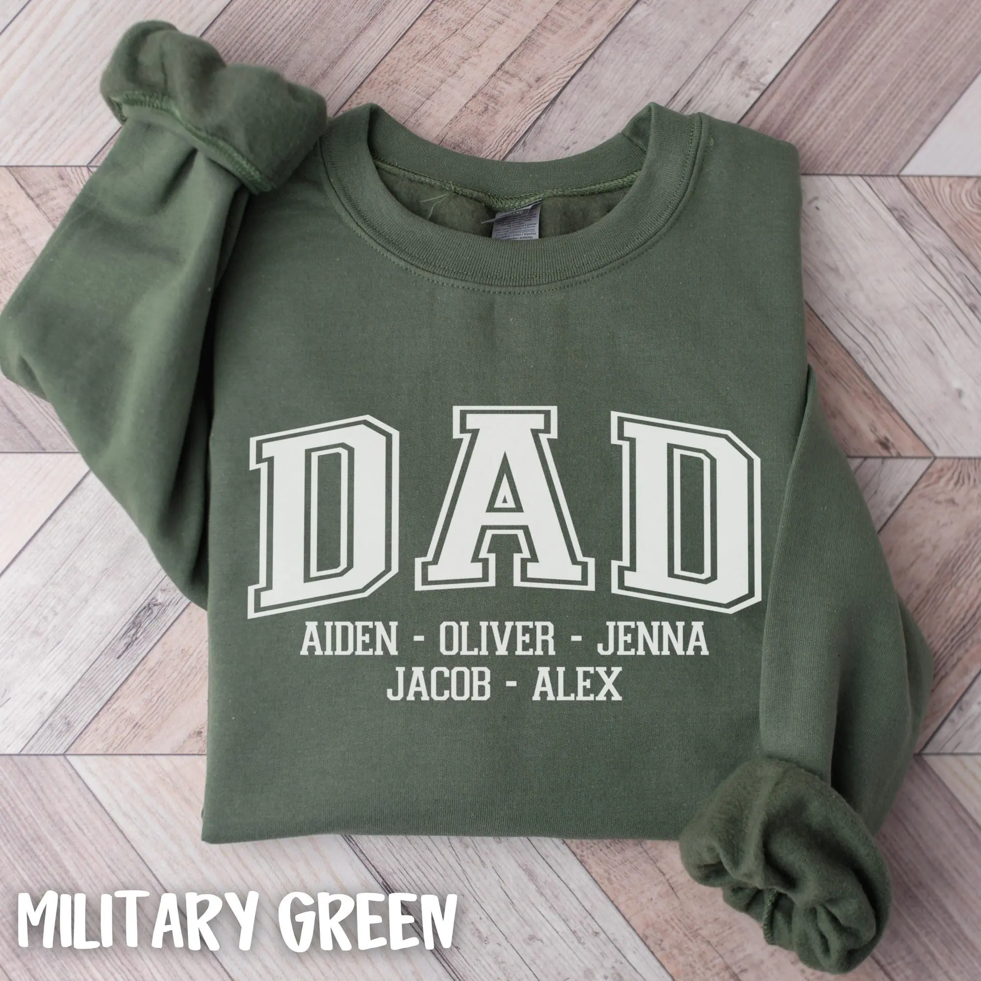 Custom Dad Sweatshirt with Kids Names, Customized Fathers Day Gift for Dad, Personalized Dad Pullover
