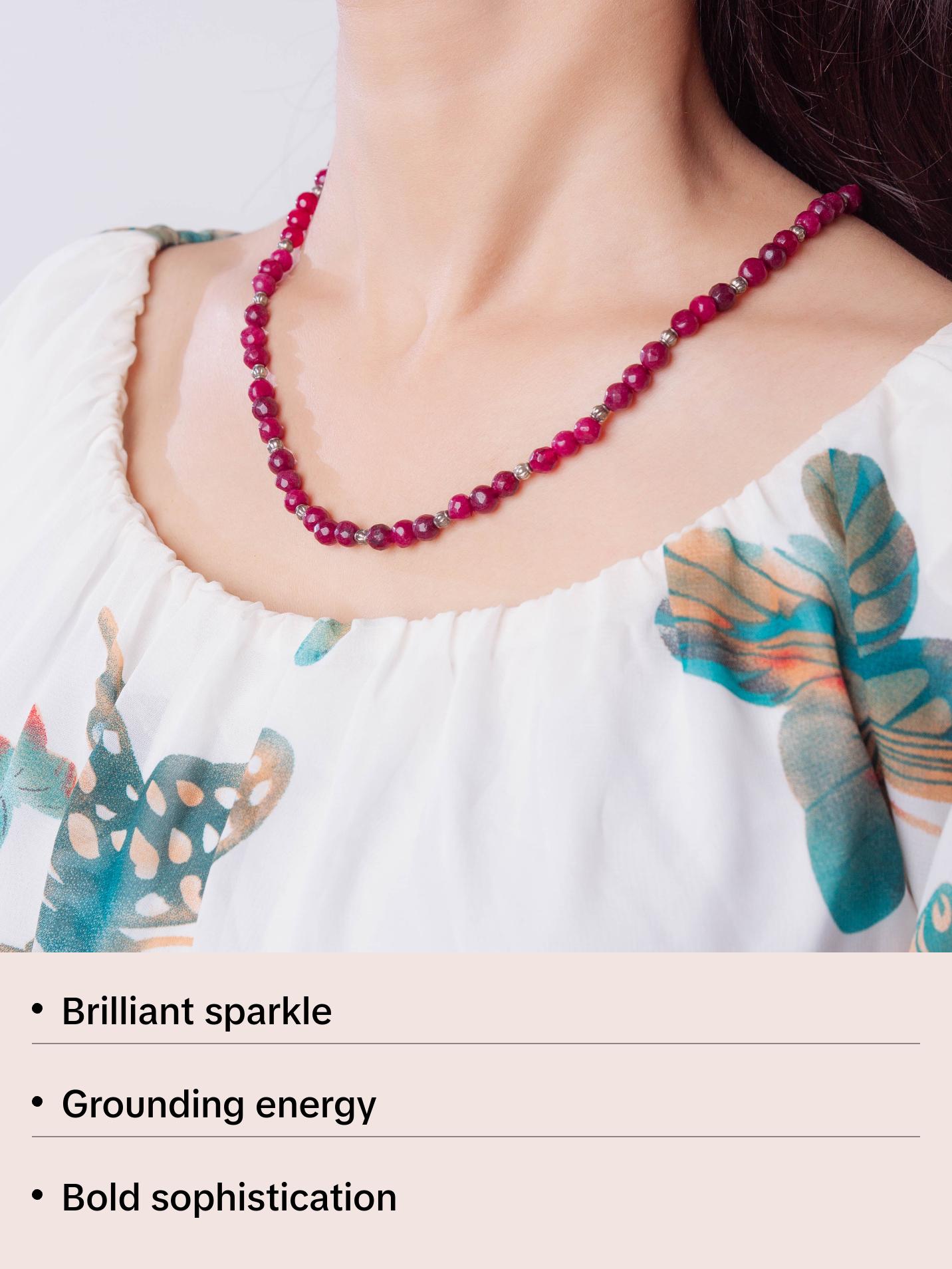 Natural Faceted Almandine Garnet Necklace