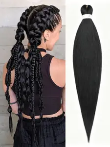30 Inch Ez Pre-Stretched Braided Synthetic Hair African Dreads Crochet Hair DIY Ponytail Hair Extensions, Synthetic Hairpiece for Women