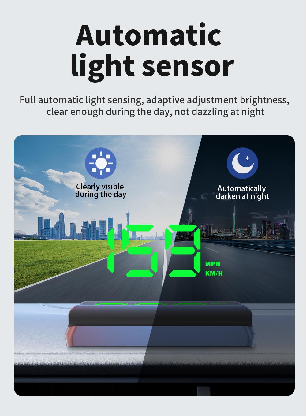 W2 GPS Head-Up Display Projection Speedometer Projector Display Digital Speed KMH HUD For Vehicles Auto Electronics Accessories
