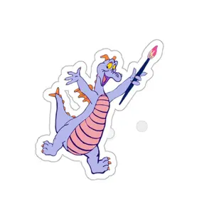Theme Park Figment The Purple Dragon Painting Die-Cut Sticker