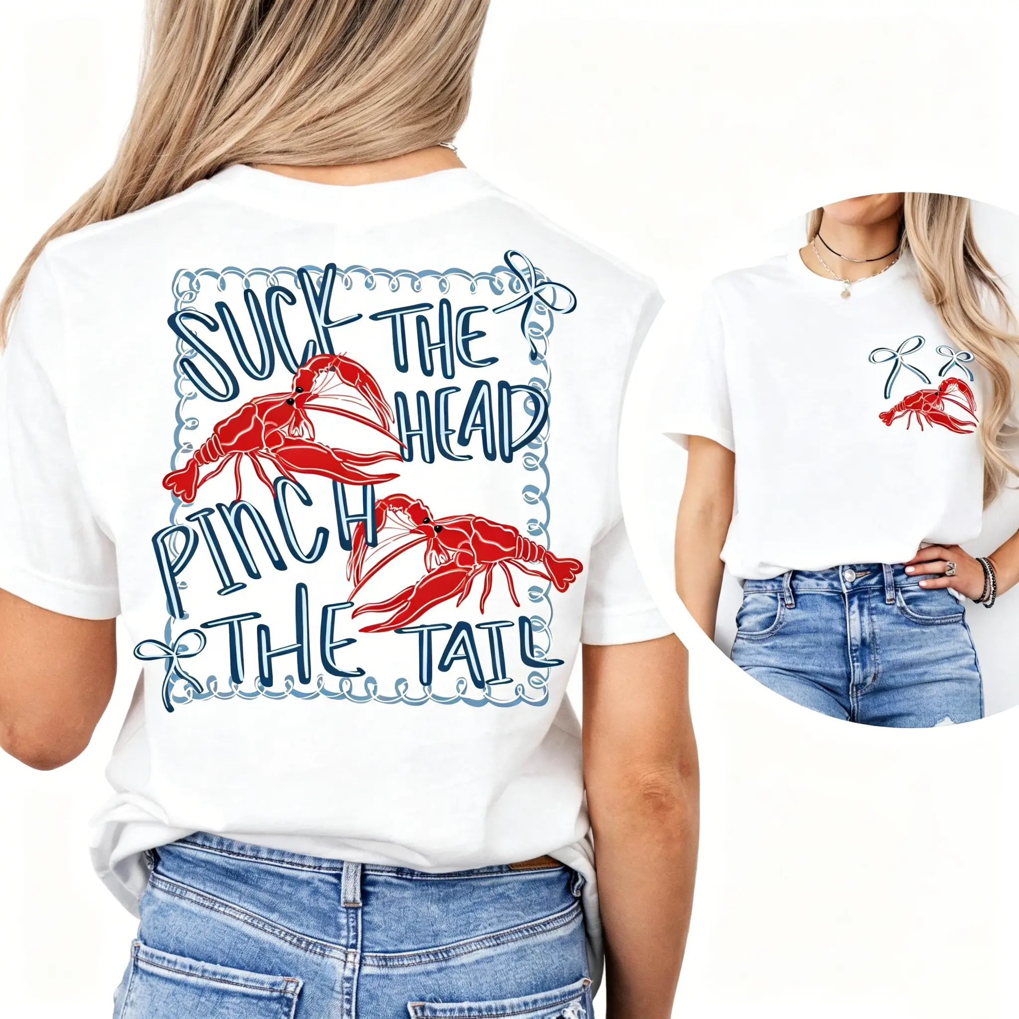 Funny Crawfish Boil Shirt, Coquette Crawfish, Louisiana Tee, Whimsical Lobster, Fun Coastal Shirt Summer Beachwear Gift for Seafood Lovers