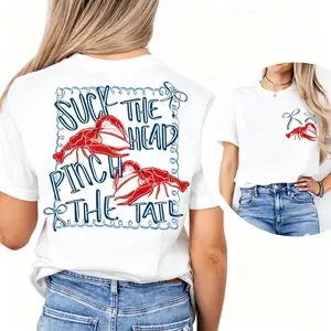 Funny Crawfish Boil Shirt, Coquette Crawfish, Louisiana Tee, Whimsical Lobster, Fun Coastal Shirt Summer Beachwear Gift for Seafood Lovers