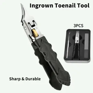 Nail Clipper 3-Piece Set for Thick & Ingrown Nails Heavy-Duty Angled Blades Anti-Slip Grip Ideal for Men Seniors Curved Sharp Blades Non-Slip Ergonomic Handle Durable Safe Construction