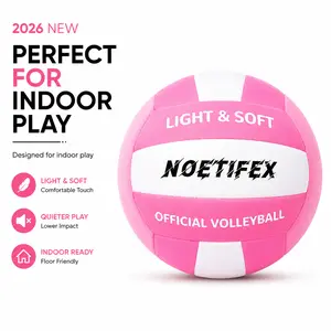 Soft Volleyball-Ultra Soft Fabric Light Volleyball for Indoor Practice Safe and Quiet Kids Youth Beginners House Yard Training Practice Games (Deflated)