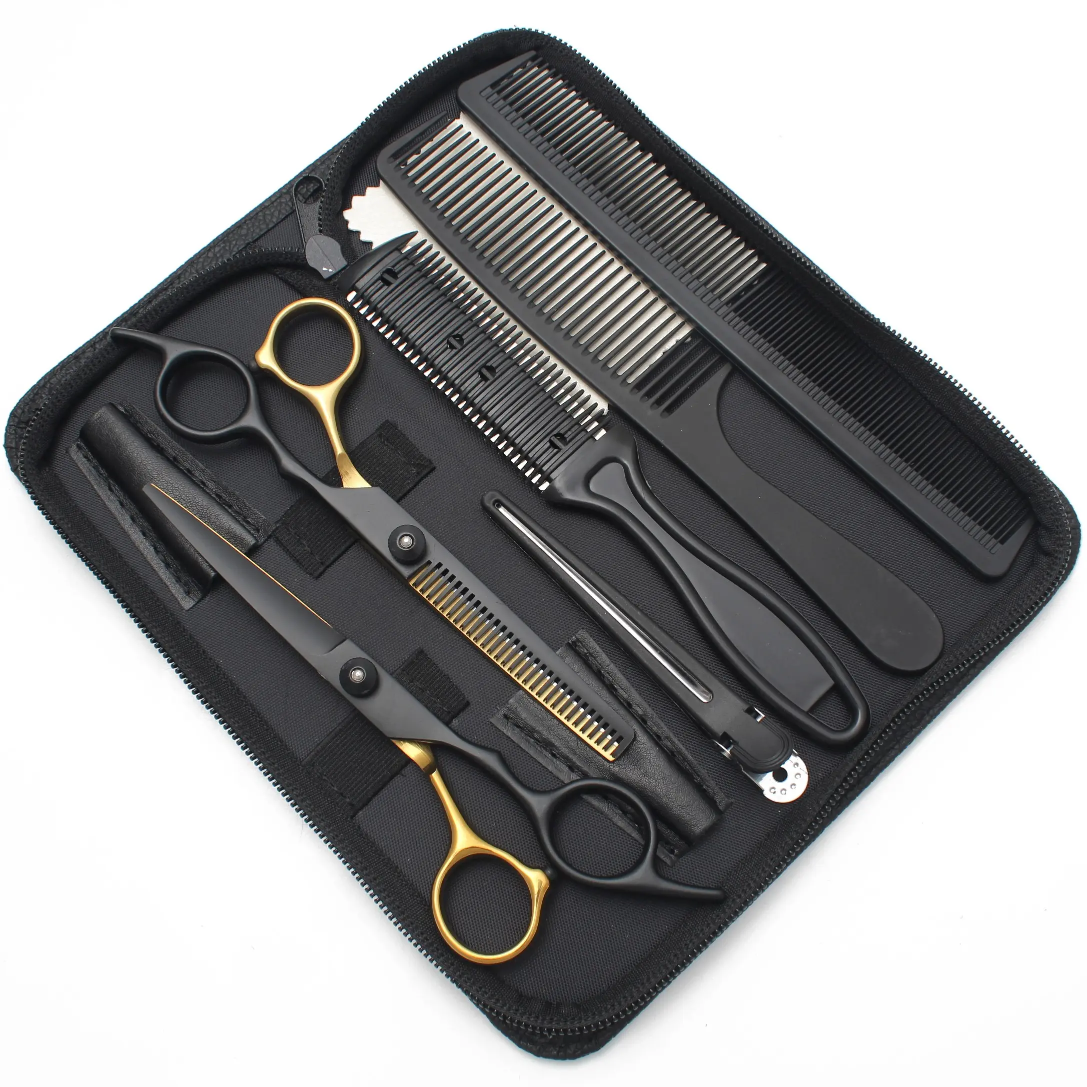 Hair Scissors Japan Stainless Steel Professional Hairdressing Scissors Purple Hair Cutting Scissors Gold-Black Thinning Shears Barber Shop Hairdressing Tools Set Hair Cutting Kit Salon Equipment Barber Supplies