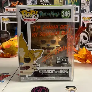 Funko Pop! Autographed Rick And Morty Squanchy Signed And Sketched By David Roman