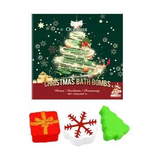 OceAura Christmas Bath Ball Set Colorful Bath Ball Moisturizes Long-Lasting Fragrant Plant Cleaning Bath Ball