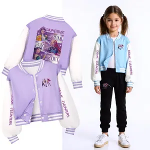 Devil Hunter school team jacket | Anime Letterman baseball uniform | Cartoon print lightweight baseball jacket, suitable for both men and women 1123