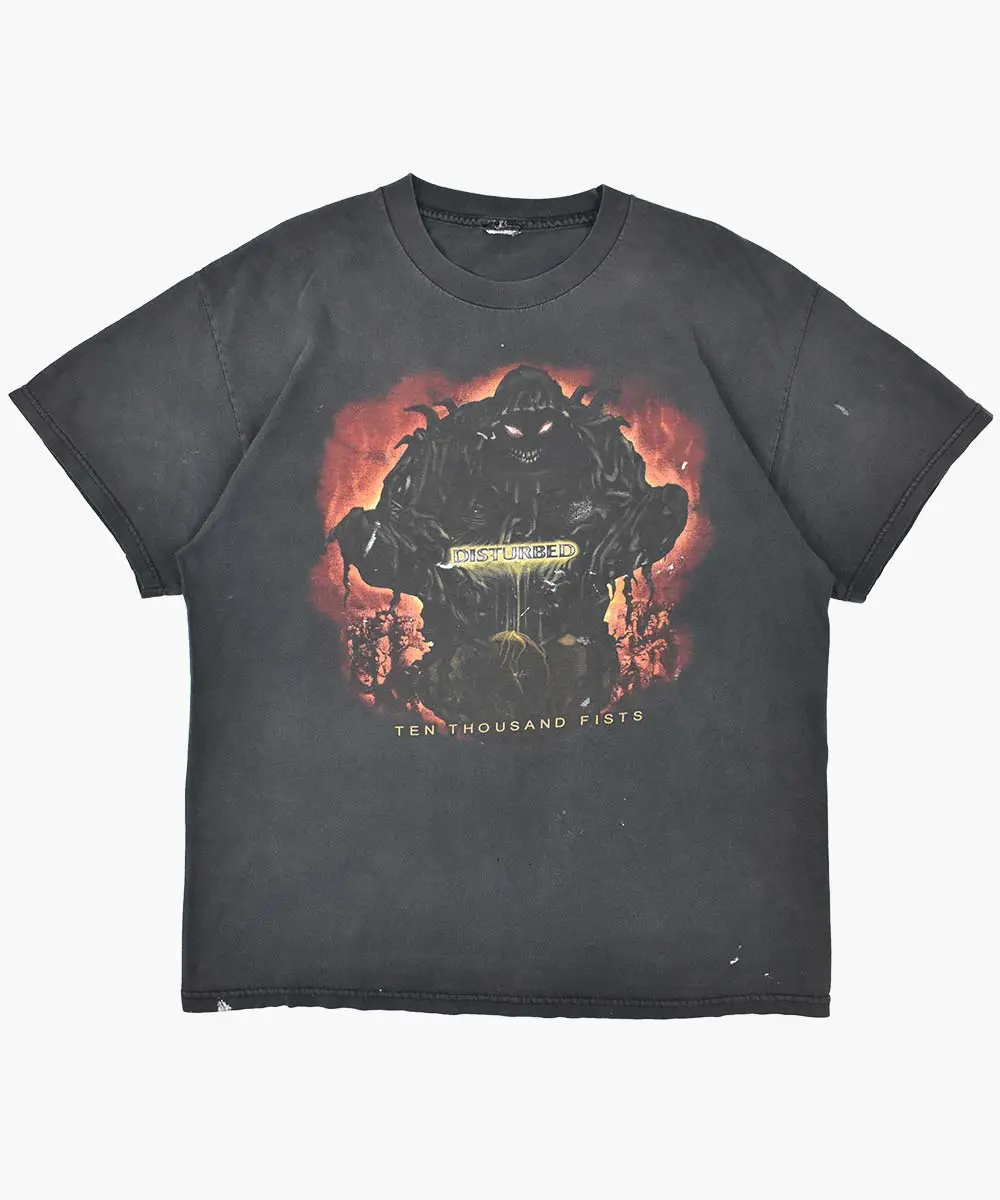 2005 Disturbed T-Shirt (L) Graphic Tee Heavy Cotton Tee Shirt, 100% Heavy Cotton Shirt