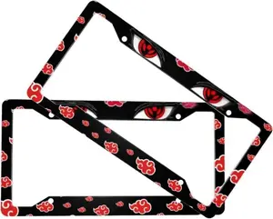 1pc Anime Logo License Plate Frame with Accessories