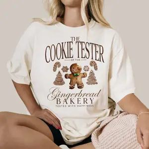 Couple Gingerbread Bakery Shirt, Cookie Baker, Cookie Tester, Christmas Couple Shirt, Cotton Fabric Crewneck