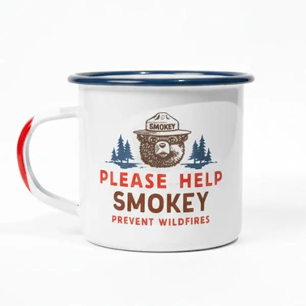 Smokey Bear Enamelware Mug