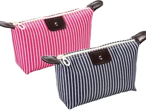 2 Pack Make Up Bag for Traveling,Preppy make up bag,Toiletry Bag,Nylon Cosmetic Bag,Light Pink Makeup Bag,Skin Care Bag，Tiny Makeup Bag