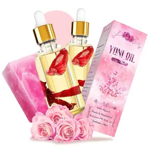 Yoni Soap Bars & 2PCS Natural Yoni Oil Set,Women Feminine Wash Deodorants pH Balance, Eliminates Odor, Feminine Oil 30ml/1 fl oz, Care Soap 3.53 oz