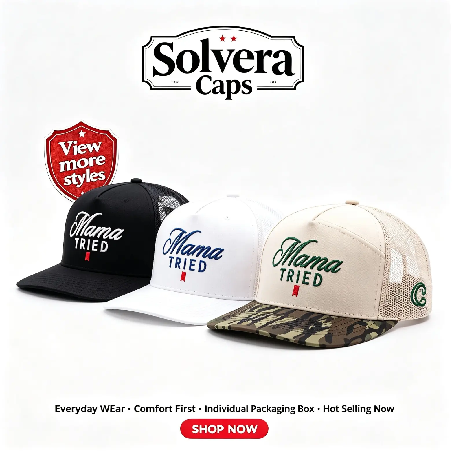 Mama Tried Ultra Trucker Hat | Adjustable Mesh Snapback Baseball Cap for Men & Women