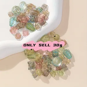Mixed Color Leaf Flower Heart Beads, Acrylic Beads Mix, 30g Pack for DIY Jewelry Making, Craft Supplies for Necklaces Bracelets Accessories, Bead Assortment, Diy Beading Accessories