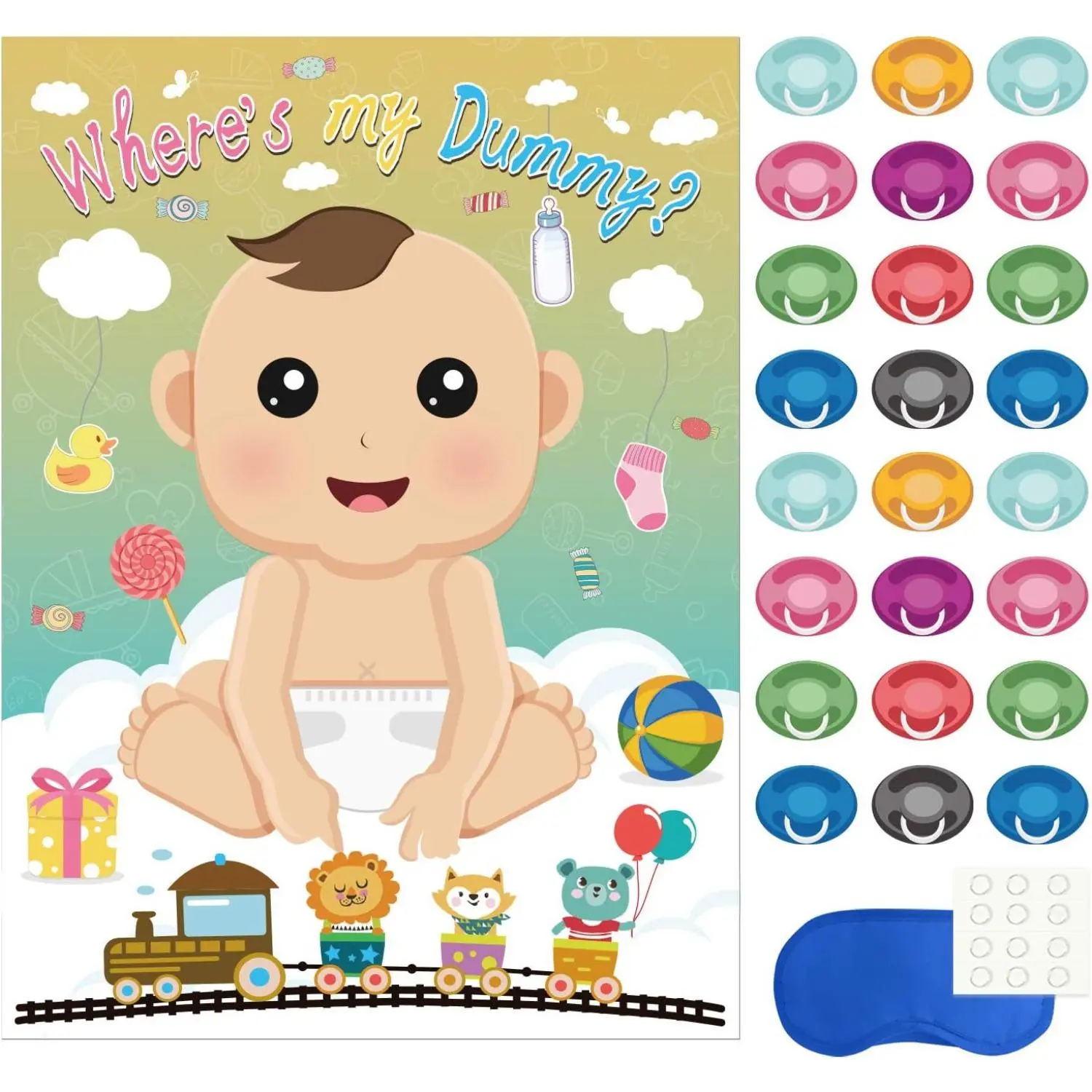 Baby Shower Party Games,Juegos para Baby Shower,Pin The Dummy on The Baby Game with 24Pcs Pacifier Stickers for Baby Shower Party Supplies Gifts gifts boyfriend gifts girlfriend #TraditionalValentine's Day, gift