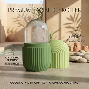 Ice Face Roller, 1 Count Reusable Silicone Ice Face Cube Massager, Facial Beauty Roller Soothing Skincare Tool, Facial Care Tools for Facial Care, Self Care Products, Facial Cleansing Instrument, Facial Beauty Massagers gift cute