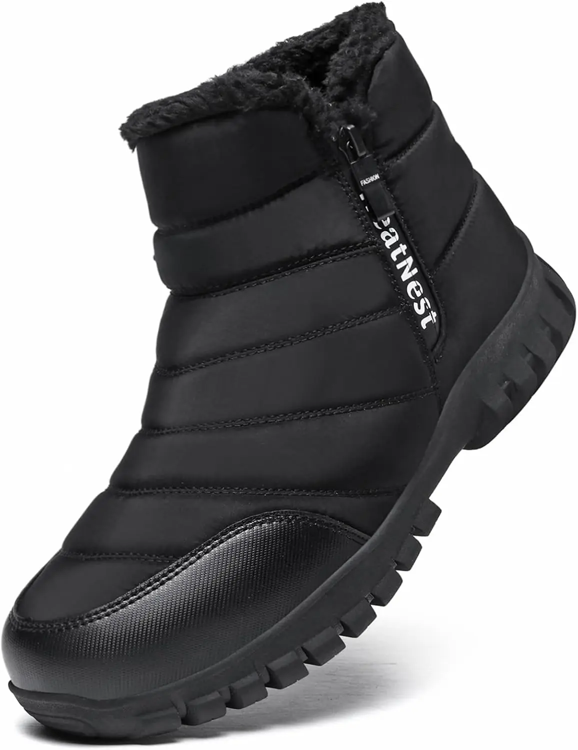 Men's Winter Waterproof Warm Faux Fur-Lined Ankle Snow Boots - Cold Weather Footwear, Men's Outdoor Shoe Gear